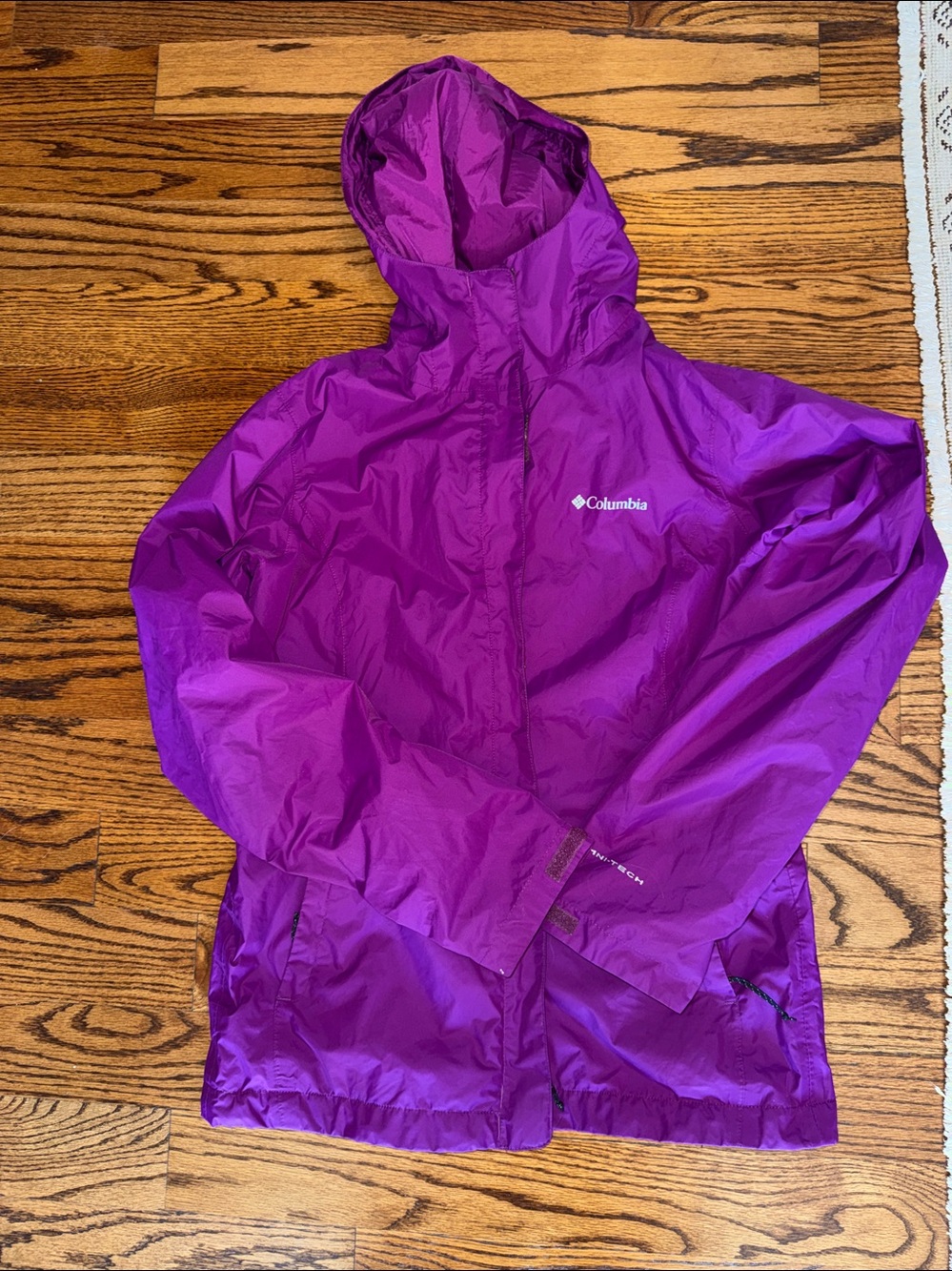 Columbia pink layering  purple Rain running Jacket small windbreaker omnitech